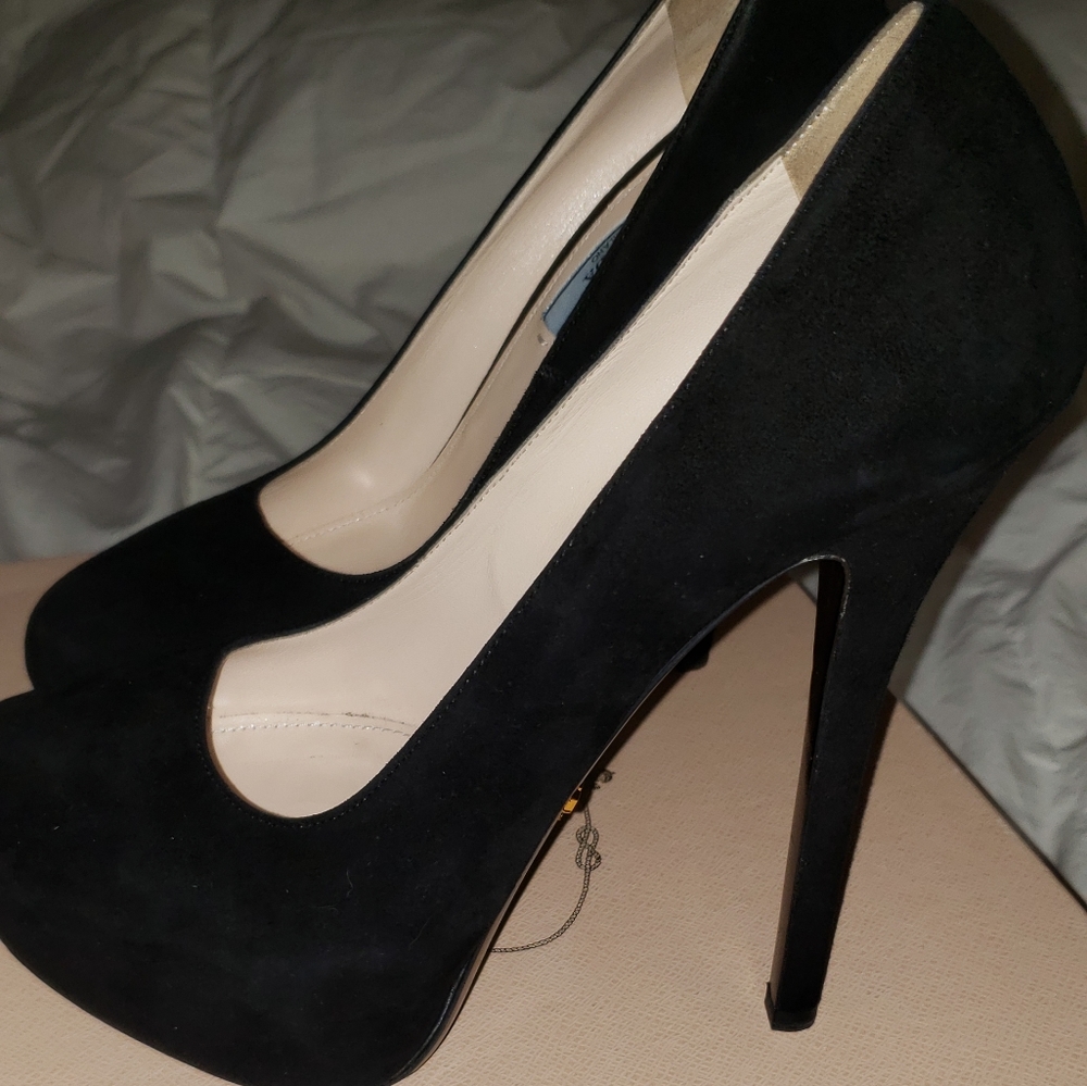 Prada Suede Platform Pump - image 1